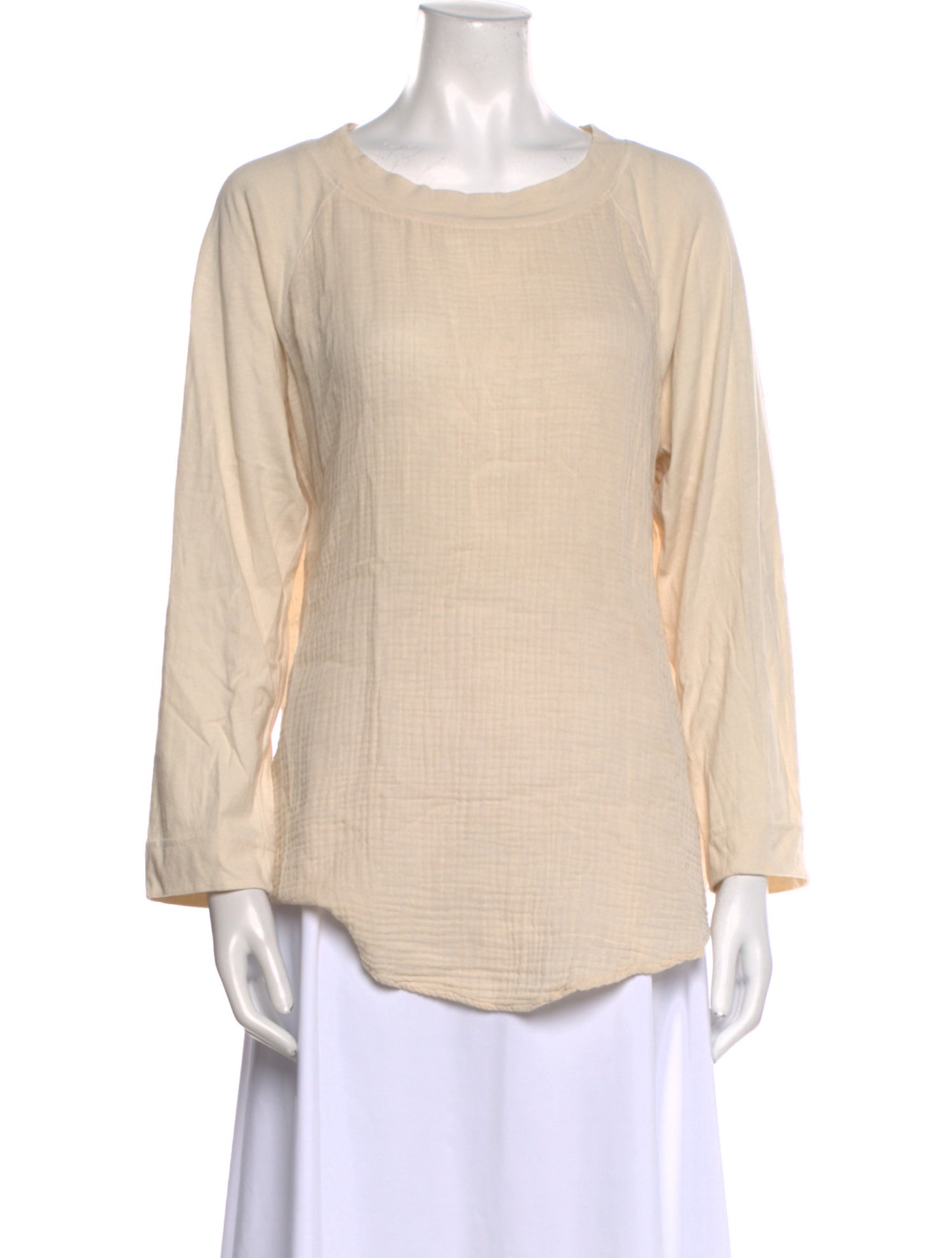 Raquel Allegra Scoop Neck Long Sleeve Blouse