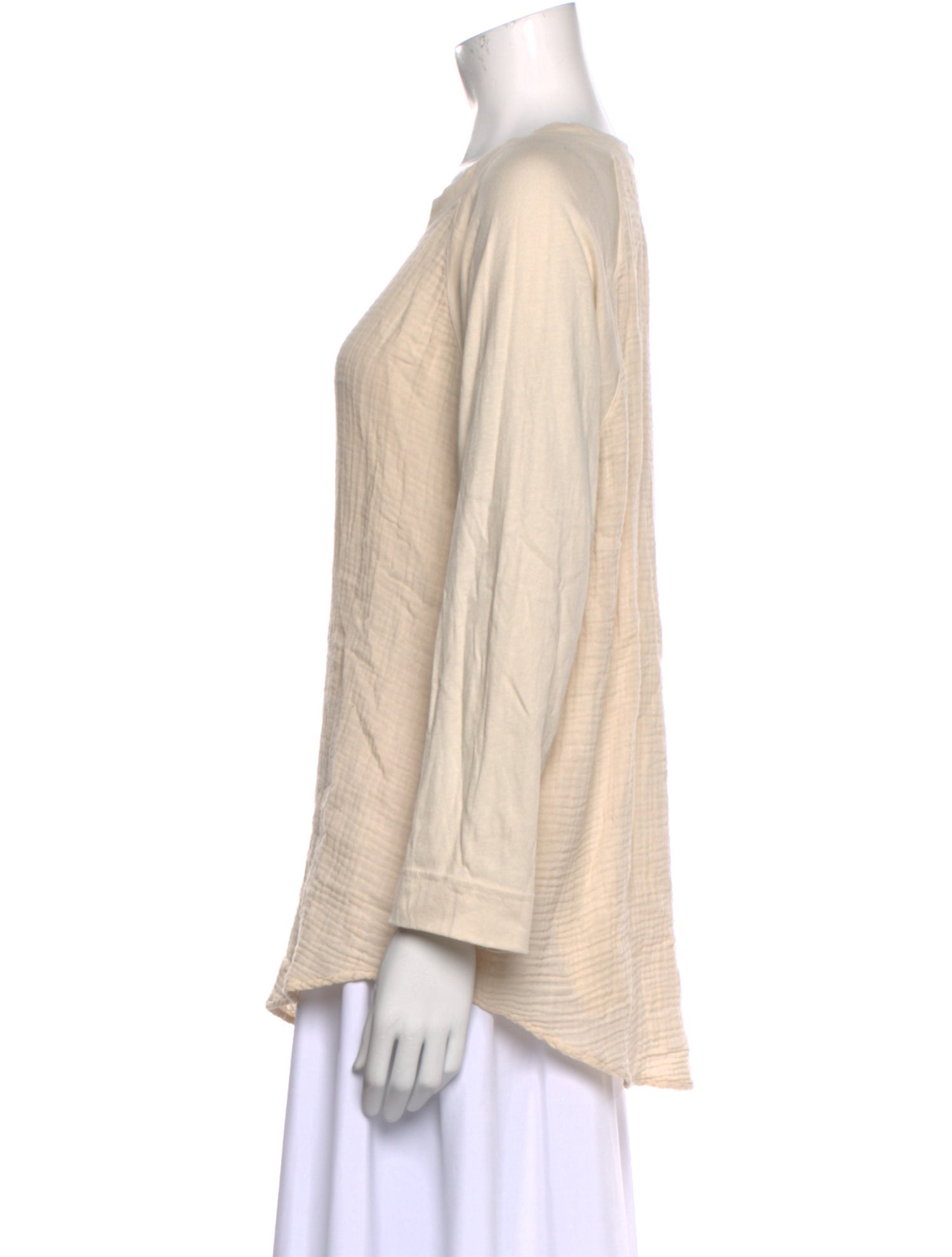Raquel Allegra Scoop Neck Long Sleeve Blouse