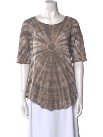 Raquel Allegra Tie-Dye Print Scoop Neck T-Shirt