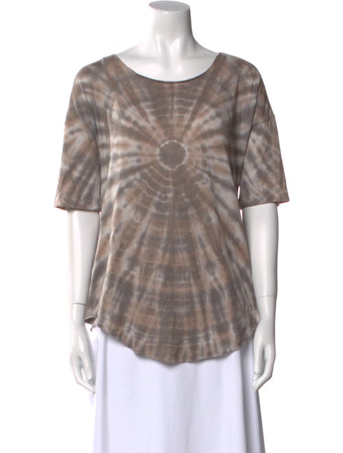 Raquel Allegra Tie-Dye Print Scoop Neck T-Shirt