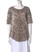 Raquel Allegra Tie-Dye Print Scoop Neck T-Shirt