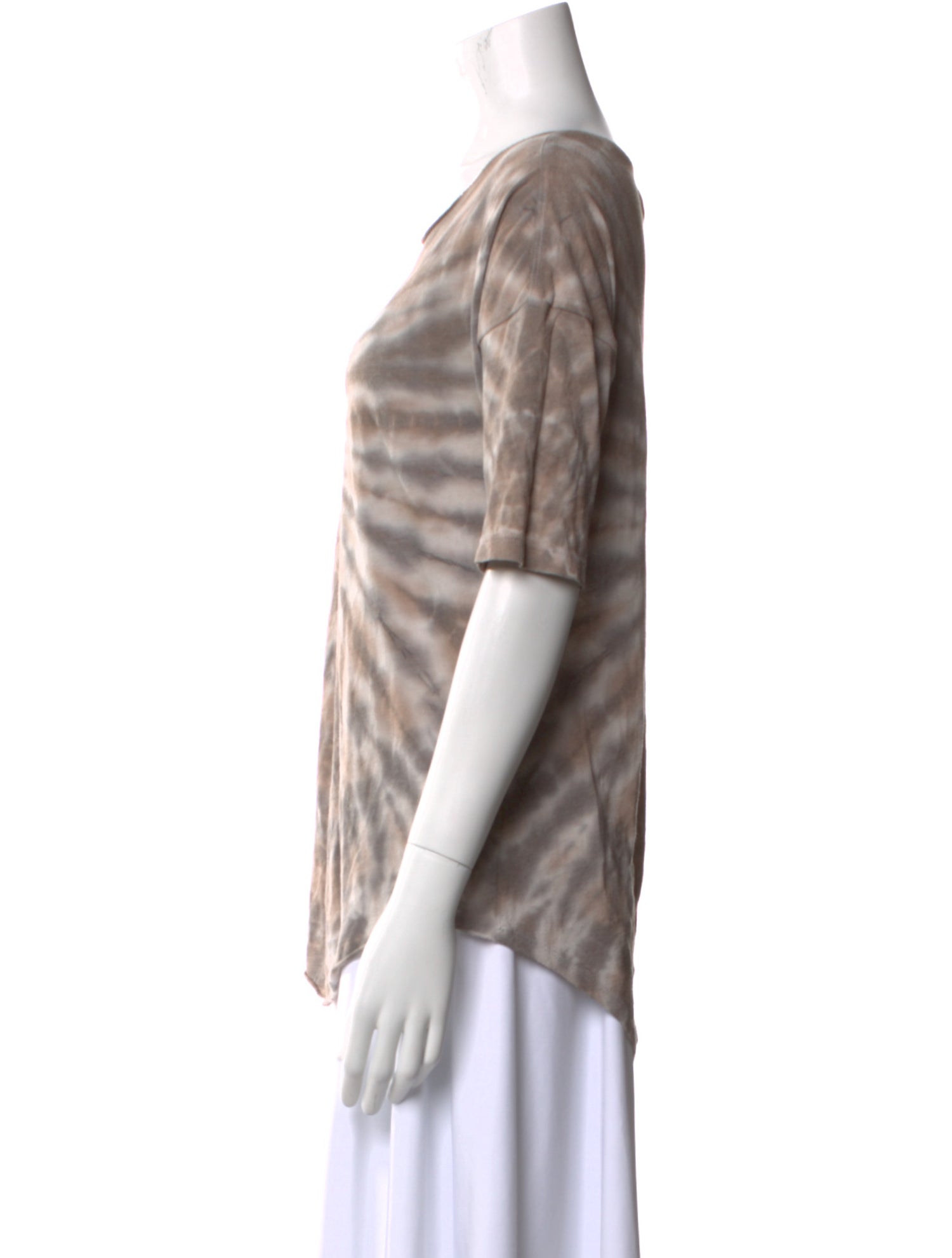 Raquel Allegra Tie-Dye Print Scoop Neck T-Shirt