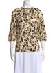 Raquel Allegra Printed Bateau Neckline Blouse
