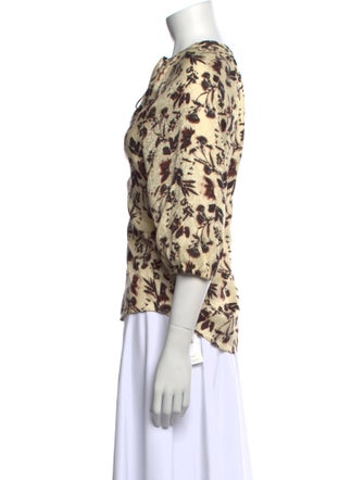 Raquel Allegra Printed Bateau Neckline Blouse