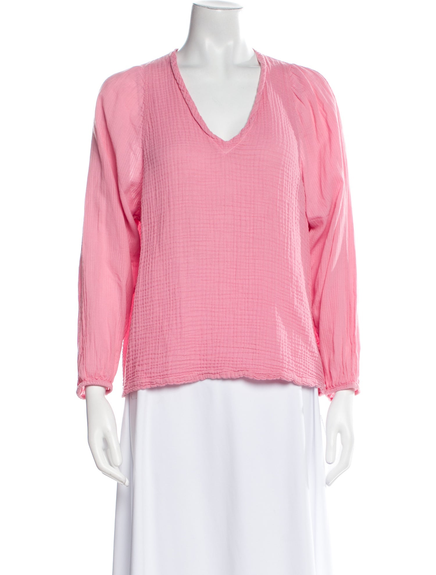 Raquel Allegra V-Neck Three-Quarter Sleeve Top