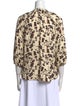 Raquel Allegra Printed Tie Neck Blouse