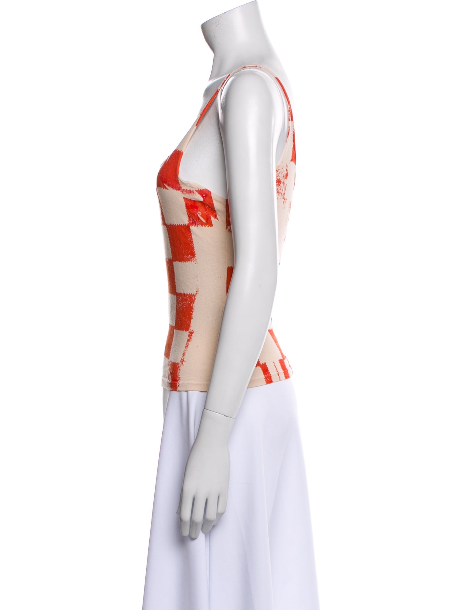 Raquel Allegra Plaid Print Square Neckline Top