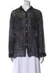 Raquel Allegra Animal Print Long Sleeve Button-Up Top