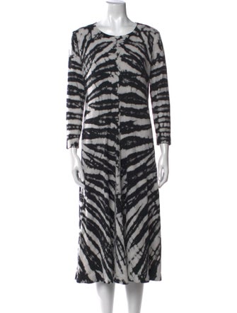 Raquel Allegra Tie-Dye Print Midi Length Dress
