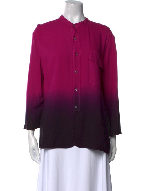 Raquel Allegra Three-Quarter Sleeve Button-Up Top