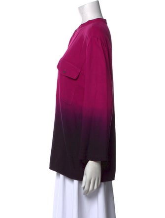 Raquel Allegra Three-Quarter Sleeve Button-Up Top