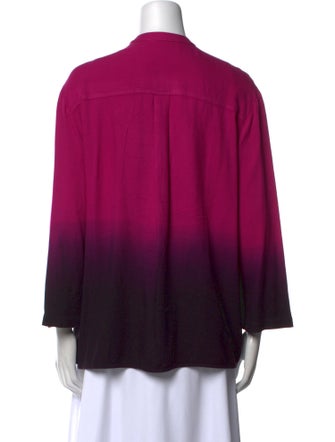 Raquel Allegra Three-Quarter Sleeve Button-Up Top