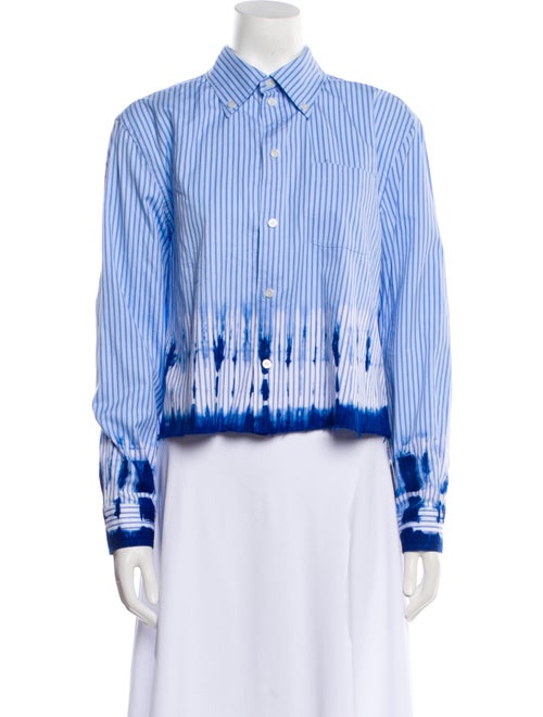 Raquel Allegra Striped Long Sleeve Button-Up Top