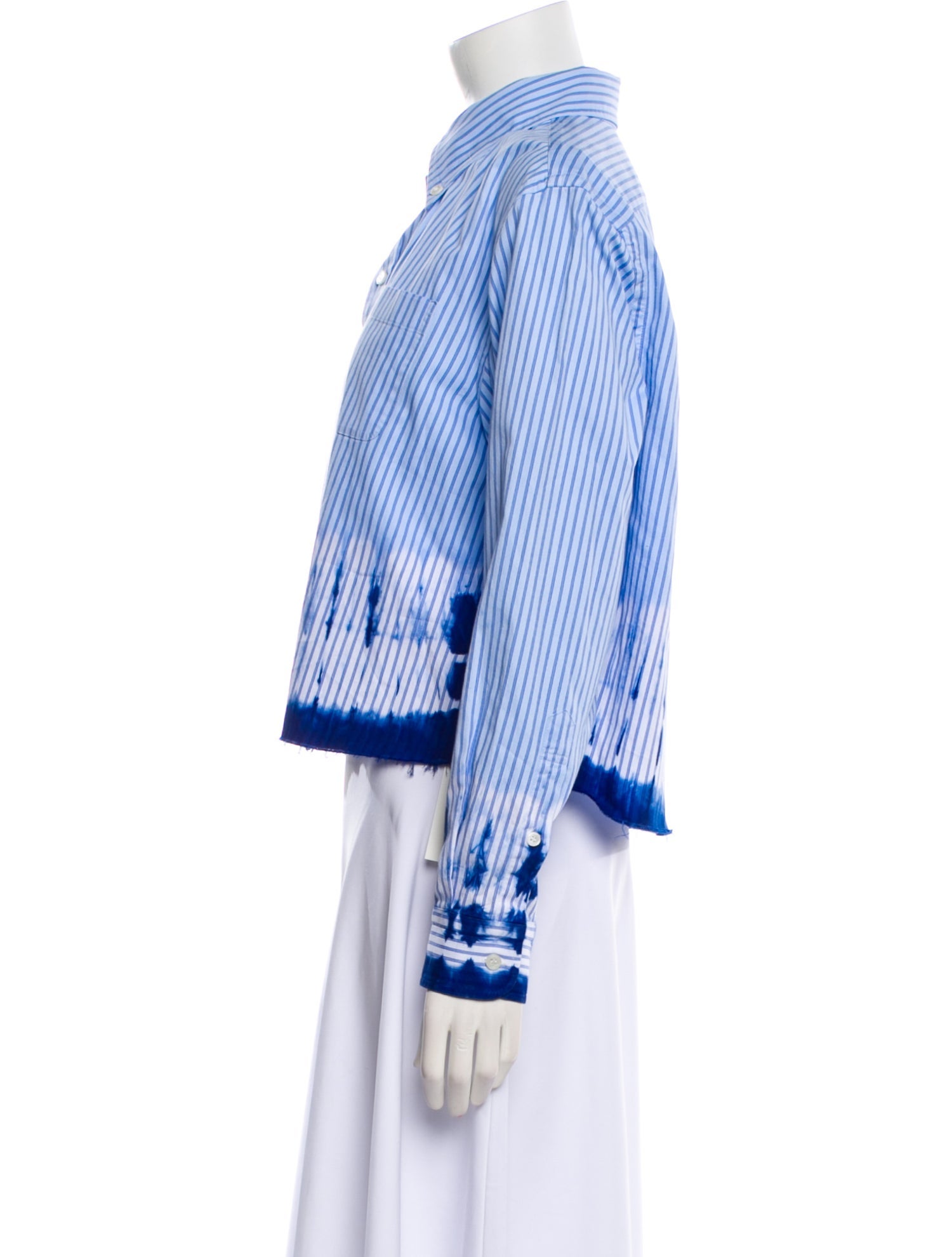 Raquel Allegra Striped Long Sleeve Button-Up Top