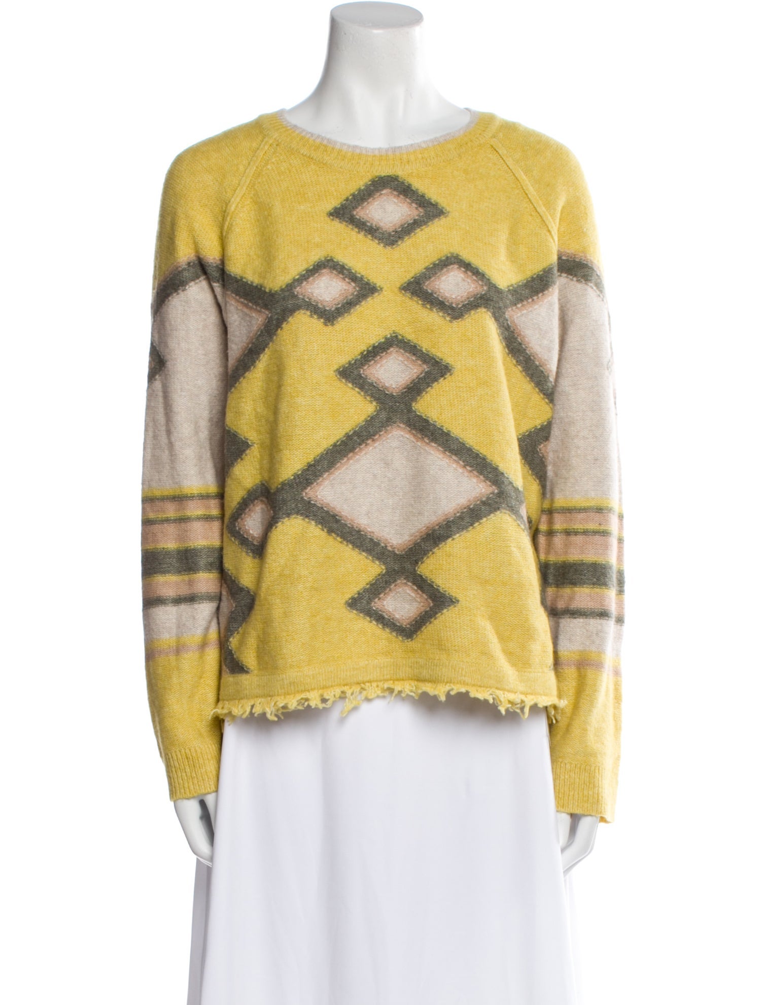 Raquel Allegra Printed Scoop Neck Sweater