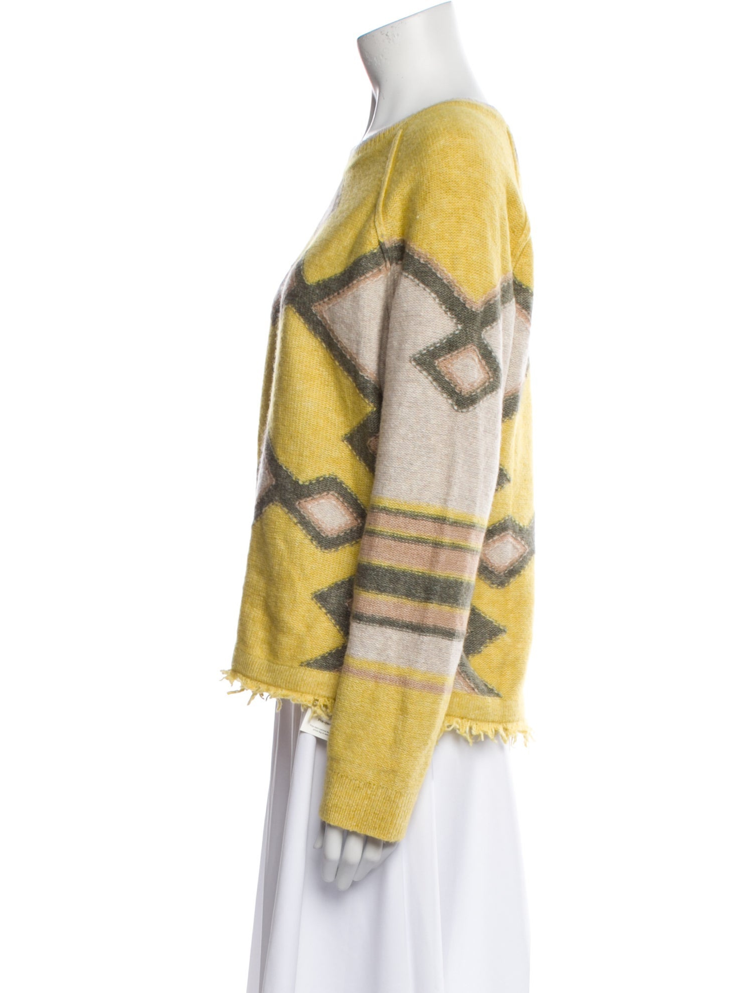 Raquel Allegra Printed Scoop Neck Sweater