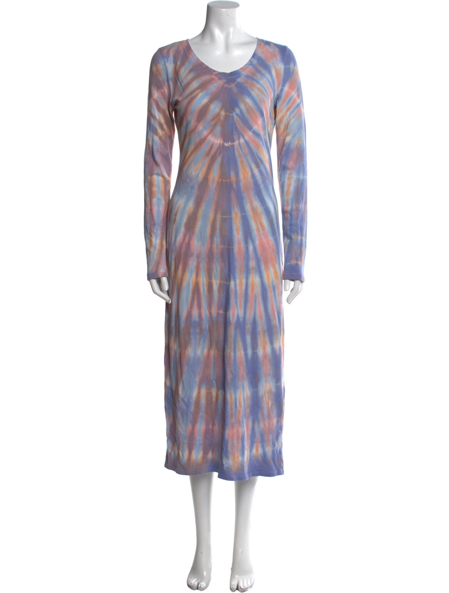 Raquel Allegra Tie-Dye Print Midi Length Dress