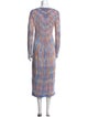 Raquel Allegra Tie-Dye Print Midi Length Dress