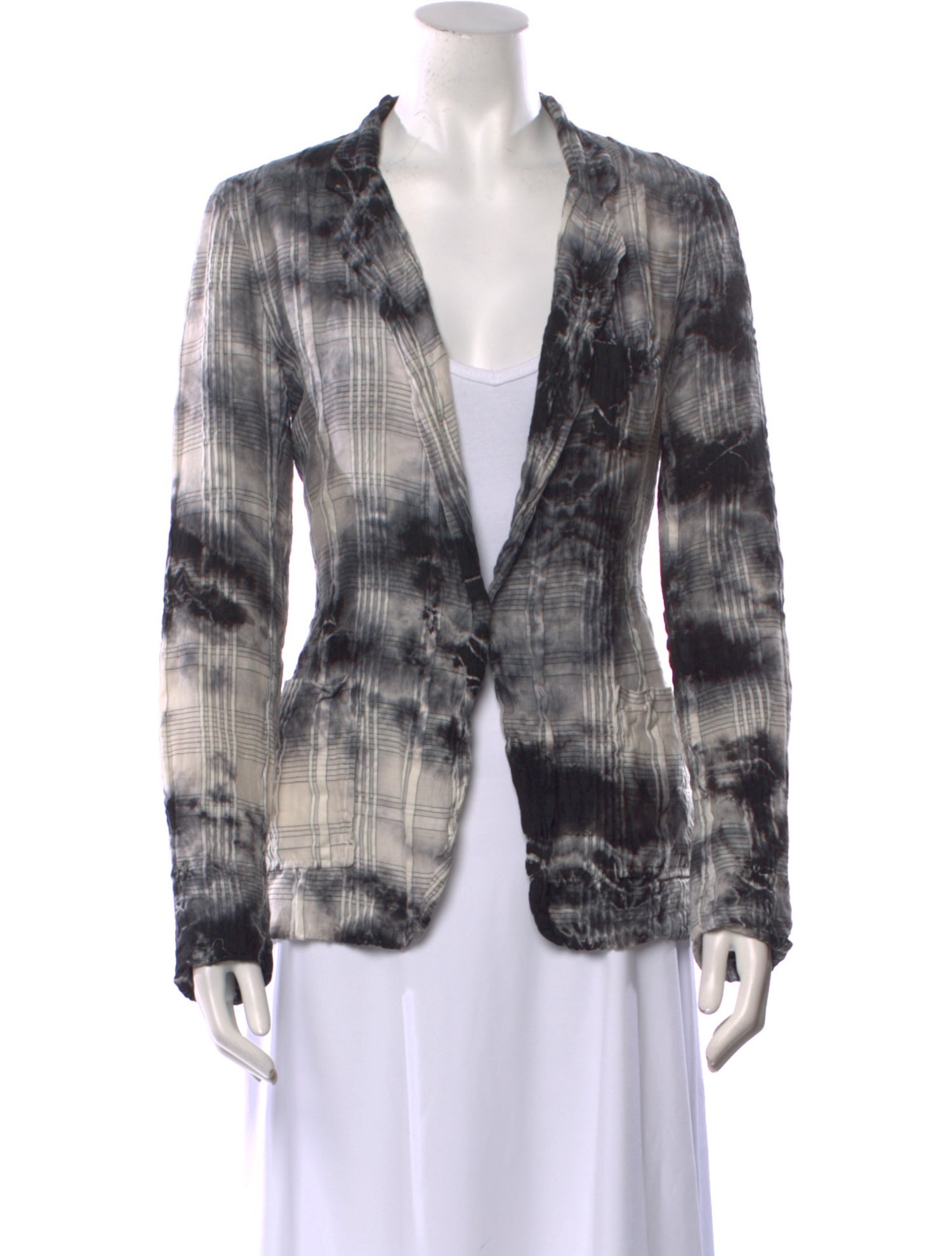 Raquel Allegra Tie-Dye Print V-Neck Blouse