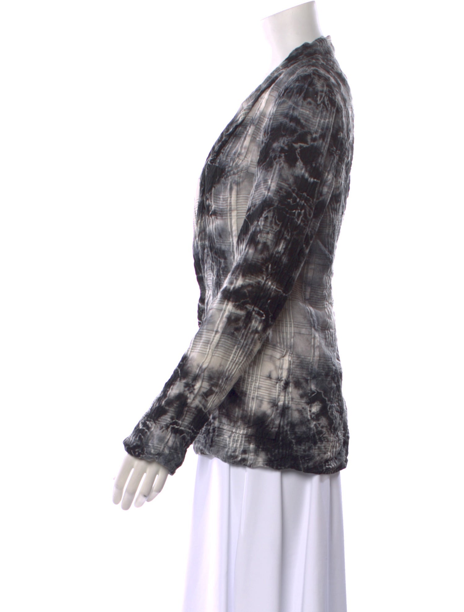 Raquel Allegra Tie-Dye Print V-Neck Blouse