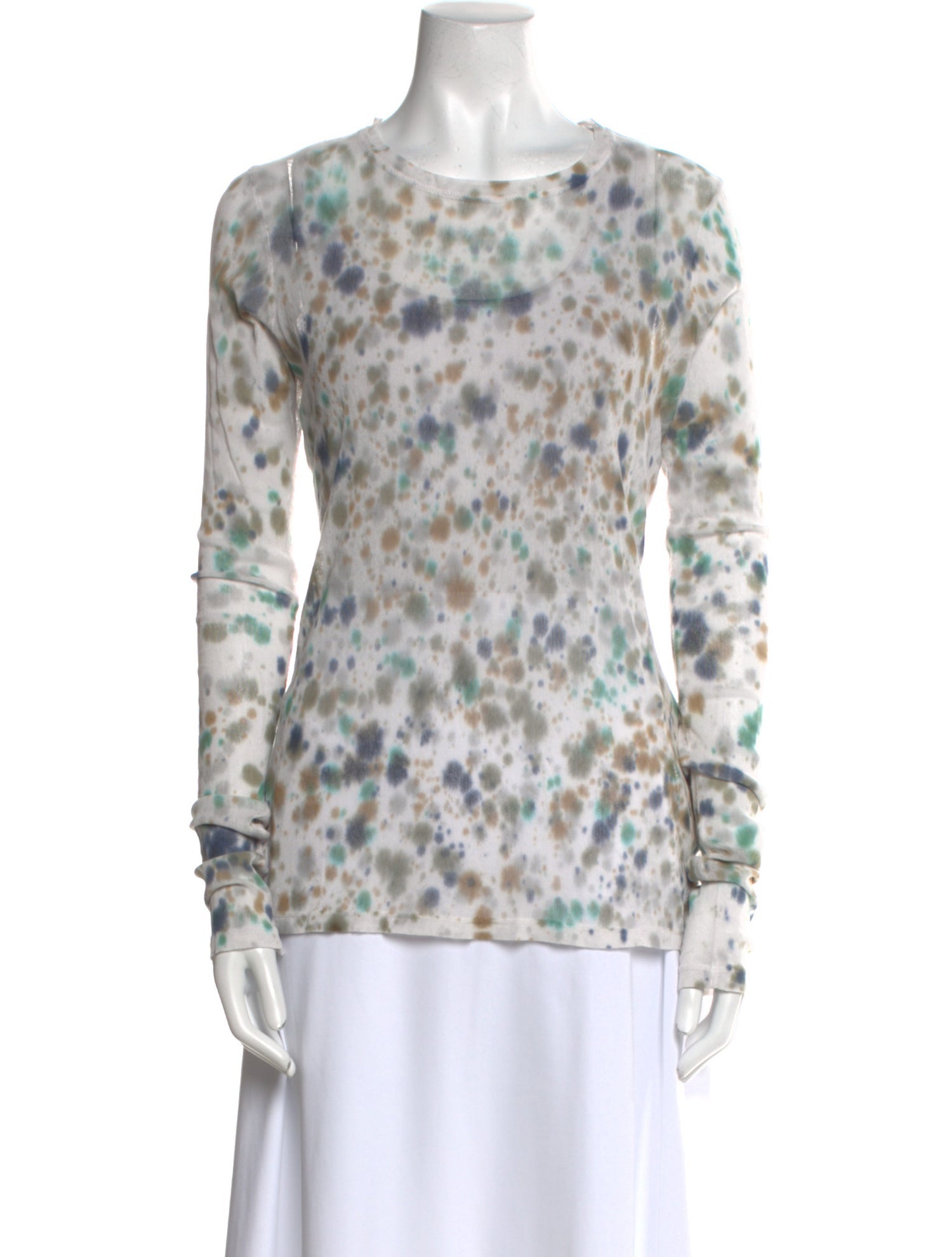 Raquel Allegra Tie-Dye Print Crew Neck Polo w/ Tags