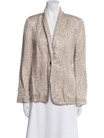 Raquel Allegra Silk Animal Print Evening Jacket