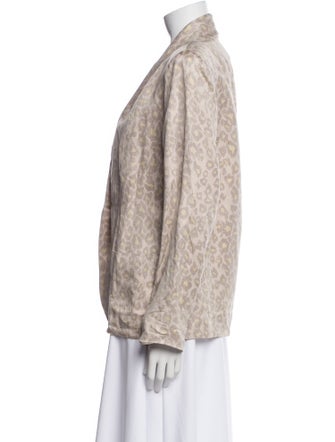 Raquel Allegra Silk Animal Print Evening Jacket