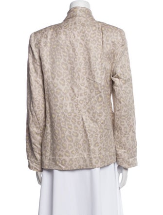Raquel Allegra Silk Animal Print Evening Jacket
