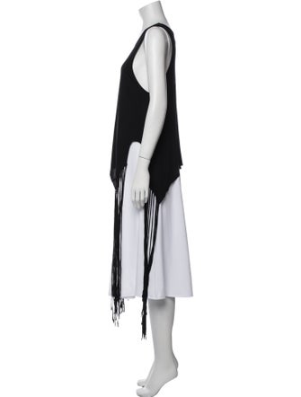 Raquel Allegra Scoop Neck Sleeveless Crop Top