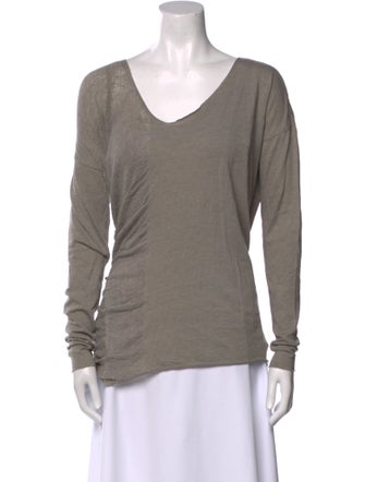 Raquel Allegra V-Neck Long Sleeve T-Shirt