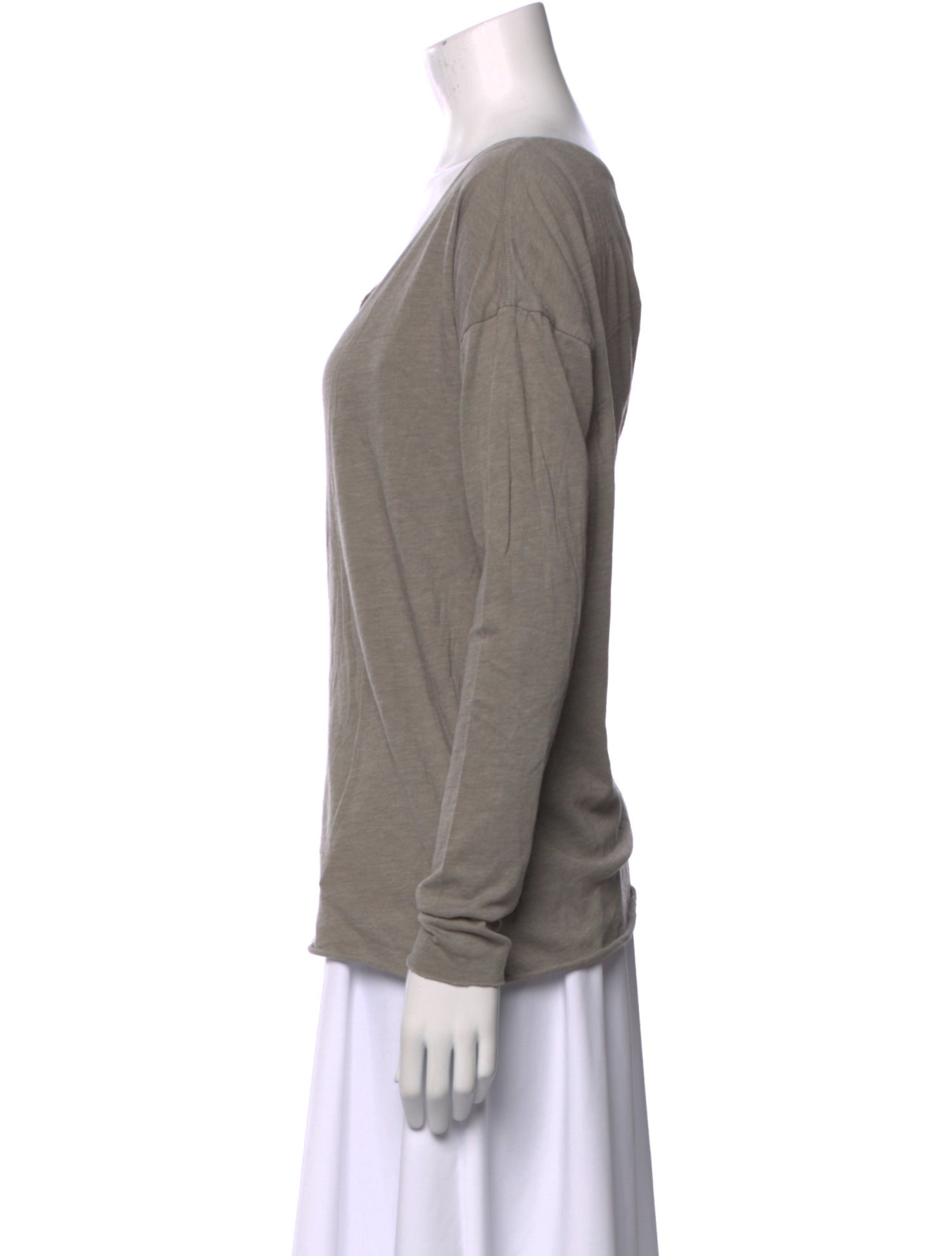 Raquel Allegra V-Neck Long Sleeve T-Shirt