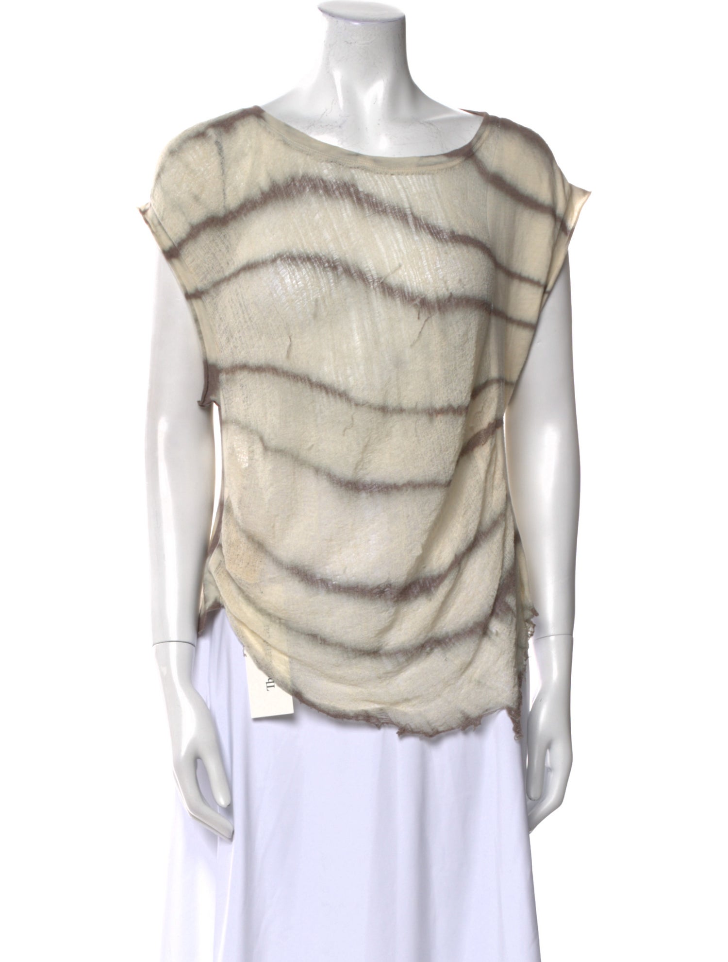 Raquel Allegra Striped Bateau Neckline Blouse