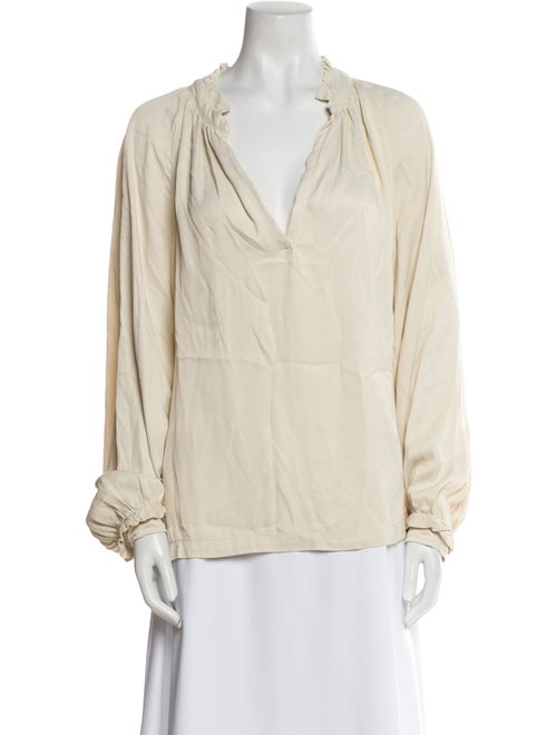 Raquel Allegra V-Neck Long Sleeve Blouse