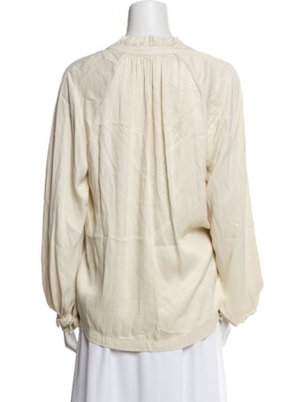 Raquel Allegra V-Neck Long Sleeve Blouse