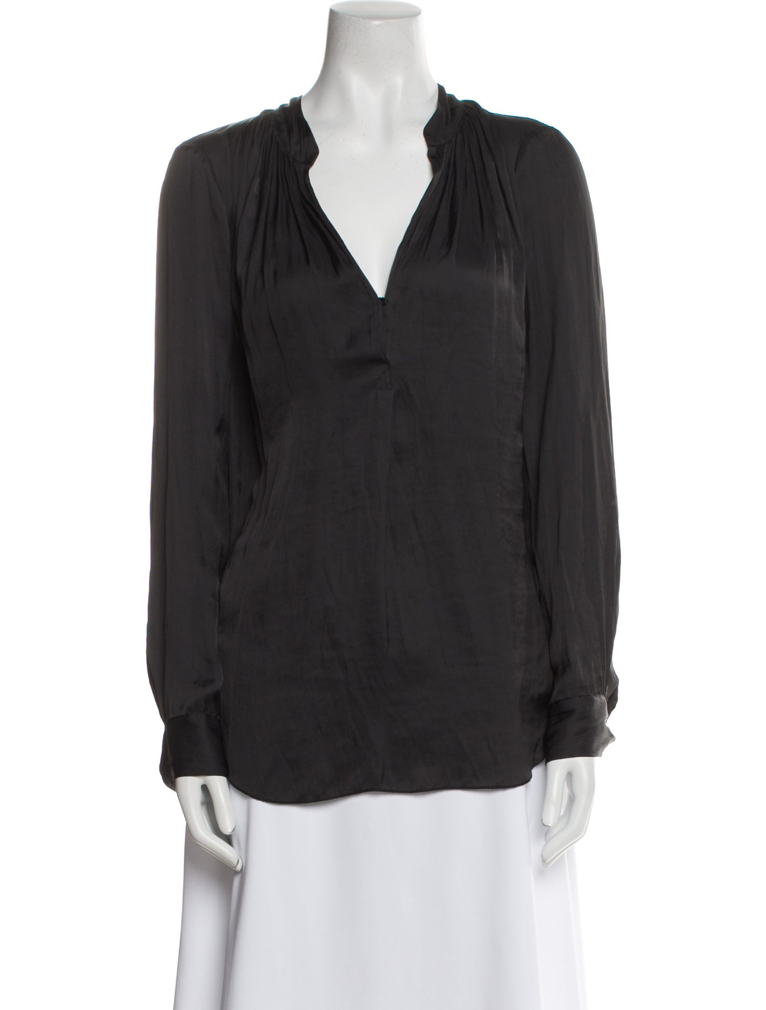 Raquel Allegra V-Neck Long Sleeve Blouse
