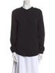 Raquel Allegra Mock Neck Long Sleeve Button-Up Top