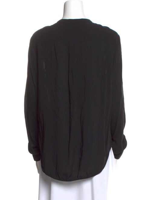 Raquel Allegra Mock Neck Long Sleeve Button-Up Top