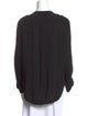 Raquel Allegra Mock Neck Long Sleeve Button-Up Top