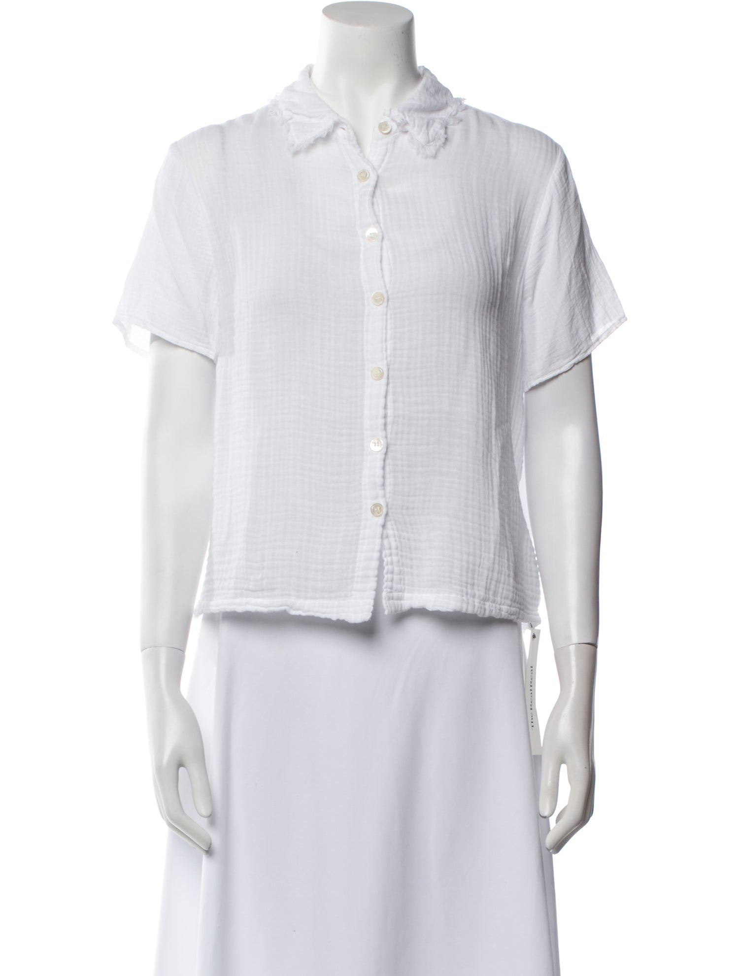 Raquel Allegra Short Sleeve Button-Up Top