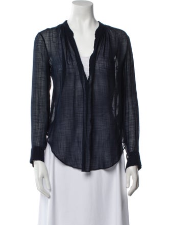 Raquel Allegra V-Neck Long Sleeve Blouse