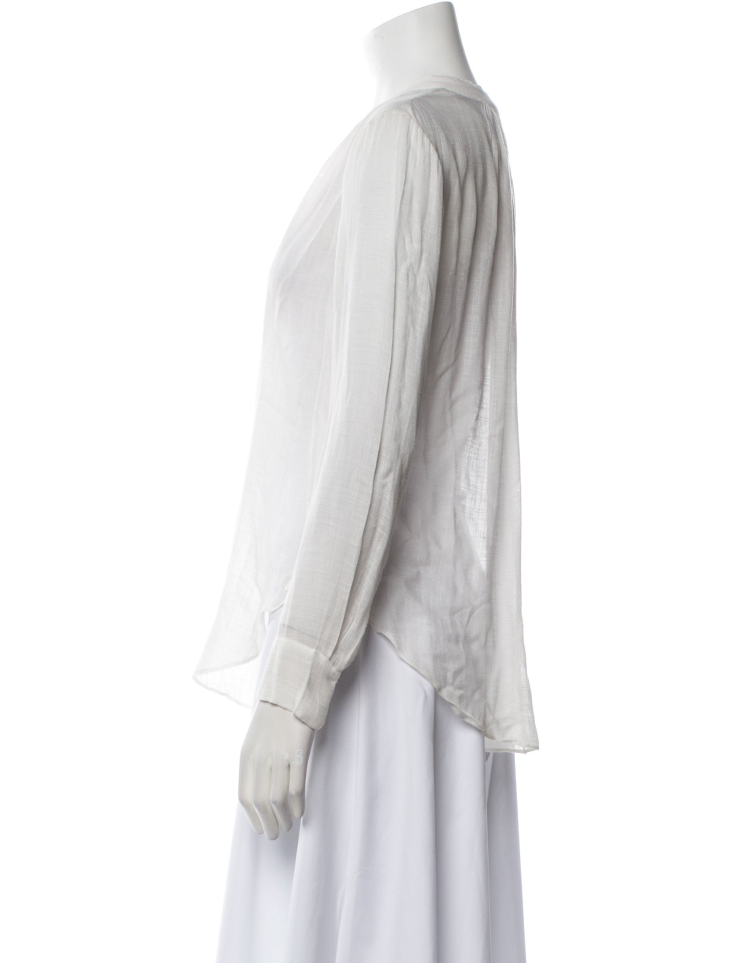 Raquel Allegra V-Neck Long Sleeve Blouse