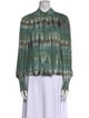 Raquel Allegra Tie-Dye Print Long Sleeve Button-Up Top