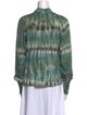 Raquel Allegra Tie-Dye Print Long Sleeve Button-Up Top
