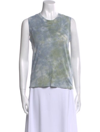 Raquel Allegra Tie-Dye Print Crew Neck Top