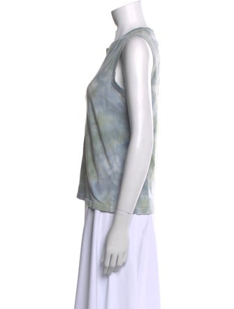 Raquel Allegra Tie-Dye Print Crew Neck Top