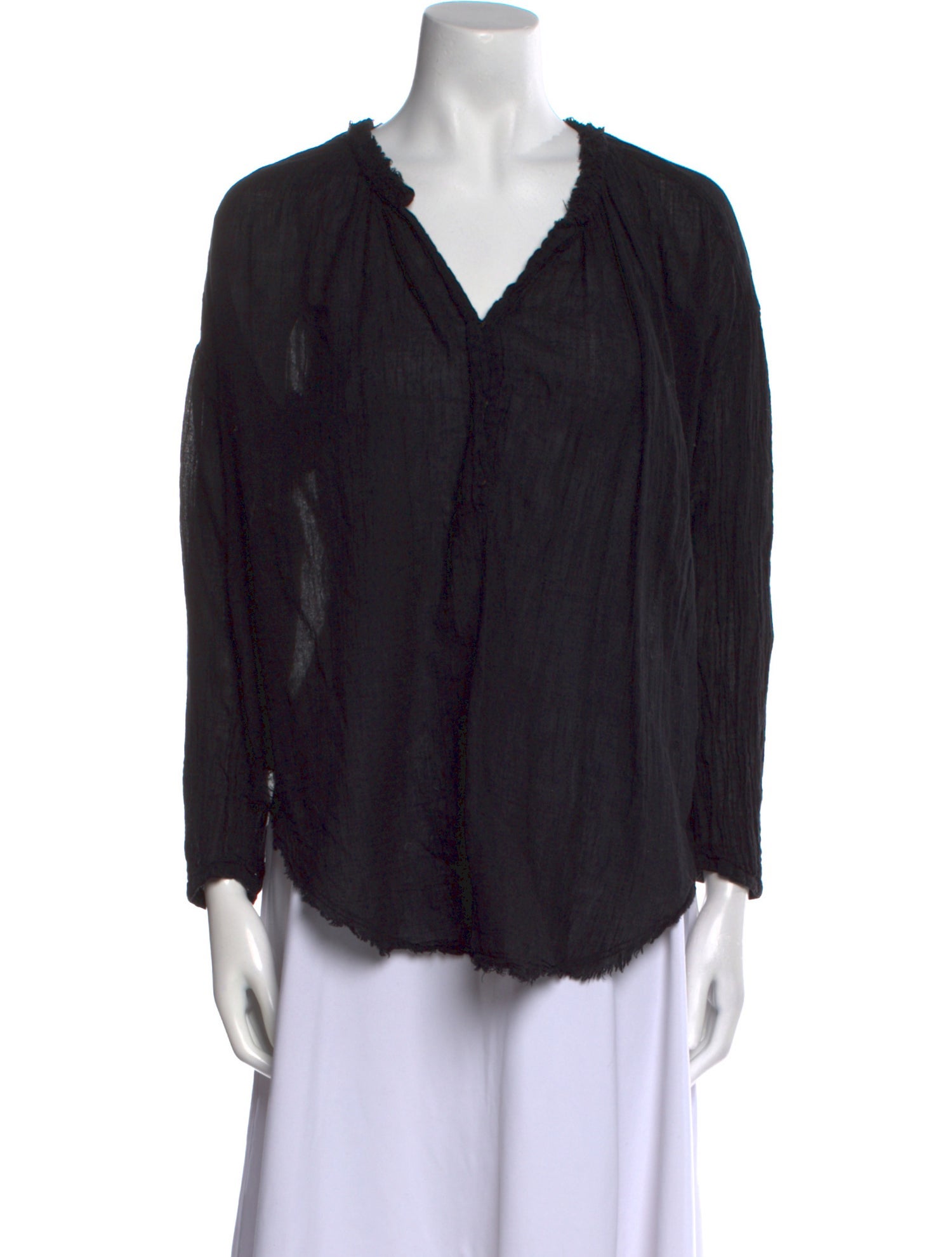 Raquel Allegra V-Neck Long Sleeve Blouse