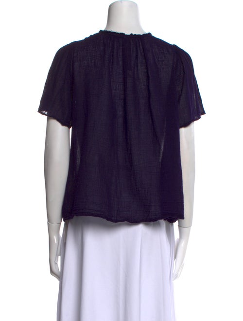 Raquel Allegra Crew Neck Short Sleeve Blouse