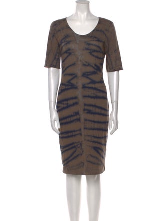 Raquel Allegra Tie-Dye Print Knee-Length Dress