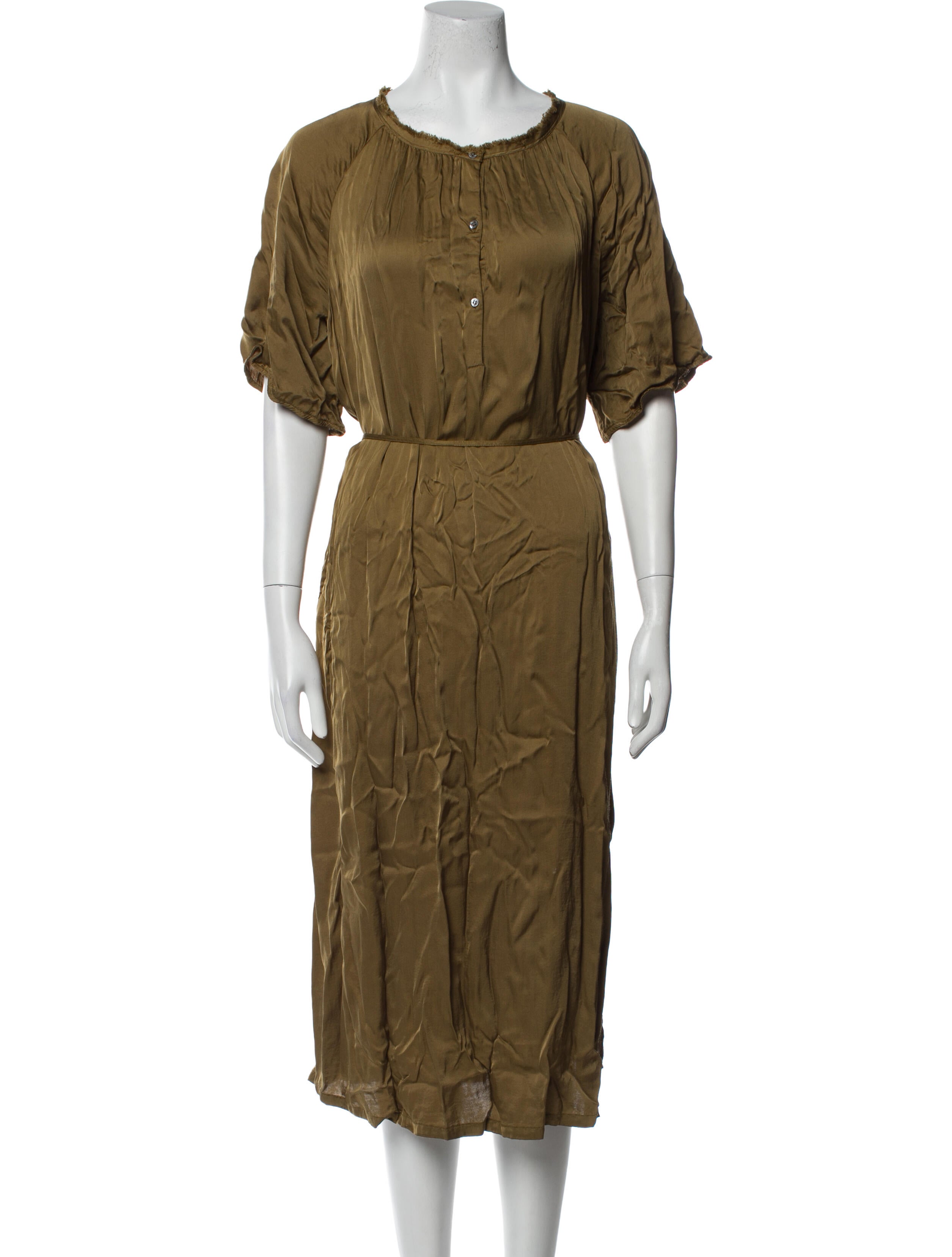 Raquel Allegra Scoop Neck Midi Length Dress