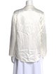 Raquel Allegra Mock Neck Long Sleeve Button-Up Top